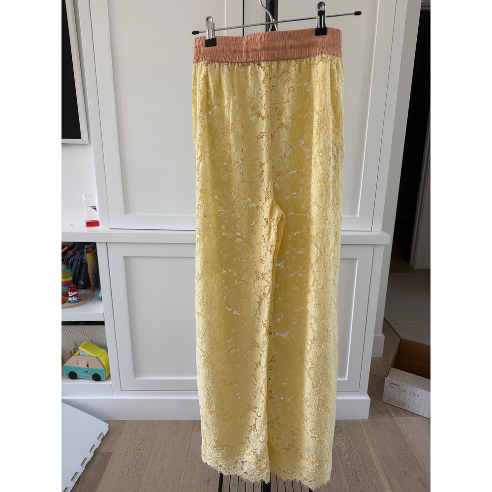 Flannel Yellow Lace Pants - Picture 1 of 3